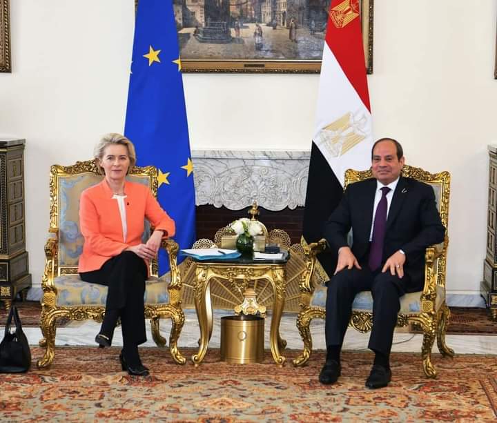 الرئيس السيسي يبحث مع رئيسة المفوضية الأوروبية رفع مستوى العلاقات إلى الشراكة الاستراتيجية 